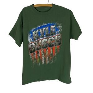 NASCAR T Shirt Kyle Busch Joe Gibbs Racing Green Size L